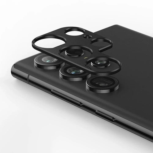 WANLONFENG LHJ Series For Samsung Galaxy S23 Ultra Metal Camera Lens Protector Integrated Lens Film - Black - 1