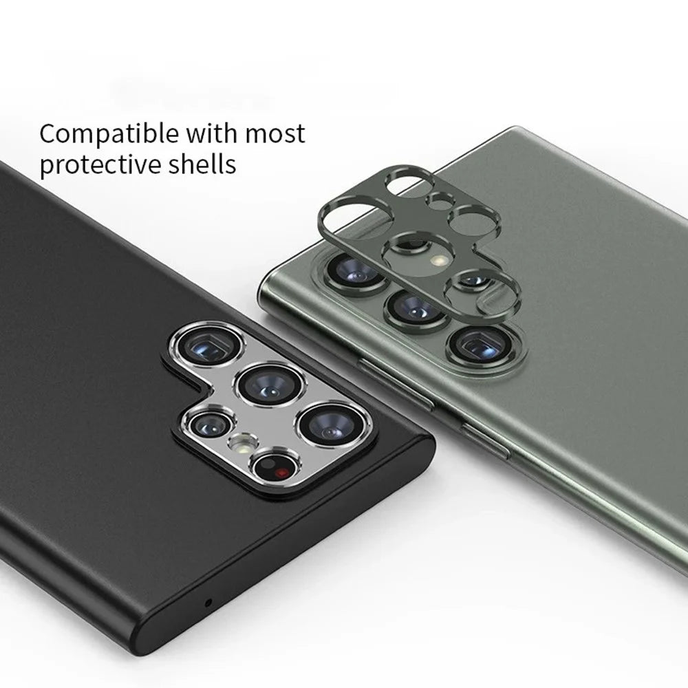 WANLONFENG LHJ Series For Samsung Galaxy S23 Ultra Metal Camera Lens Protector Integrated Lens Film - Black - 2