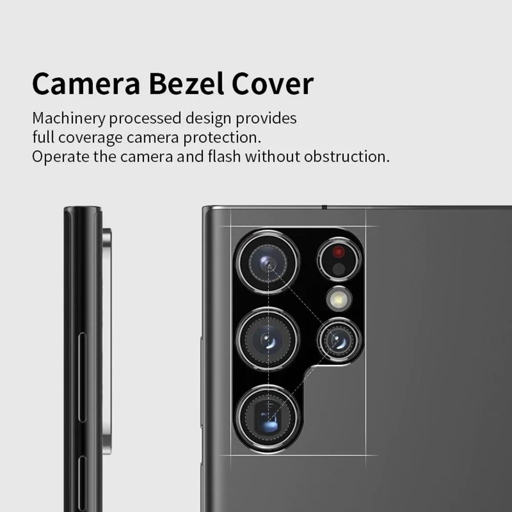WANLONFENG LHJ Series For Samsung Galaxy S23 Ultra Metal Camera Lens Protector Integrated Lens Film - Black - 6