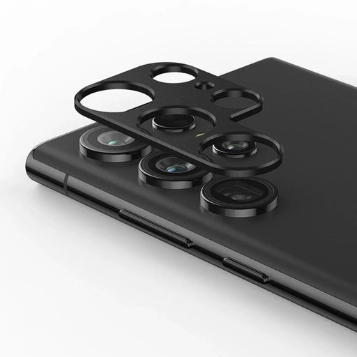 WANLONFENG LHJ Series For Samsung Galaxy S24 Ultra Metal Camera Lens Protector Integrated Lens Film - Black - 1
