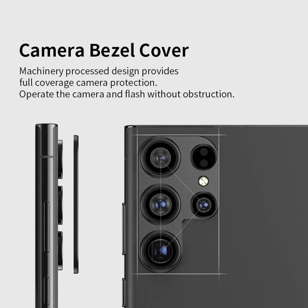 WANLONFENG LHJ Series For Samsung Galaxy S24 Ultra Metal Camera Lens Protector Integrated Lens Film - Black - 3