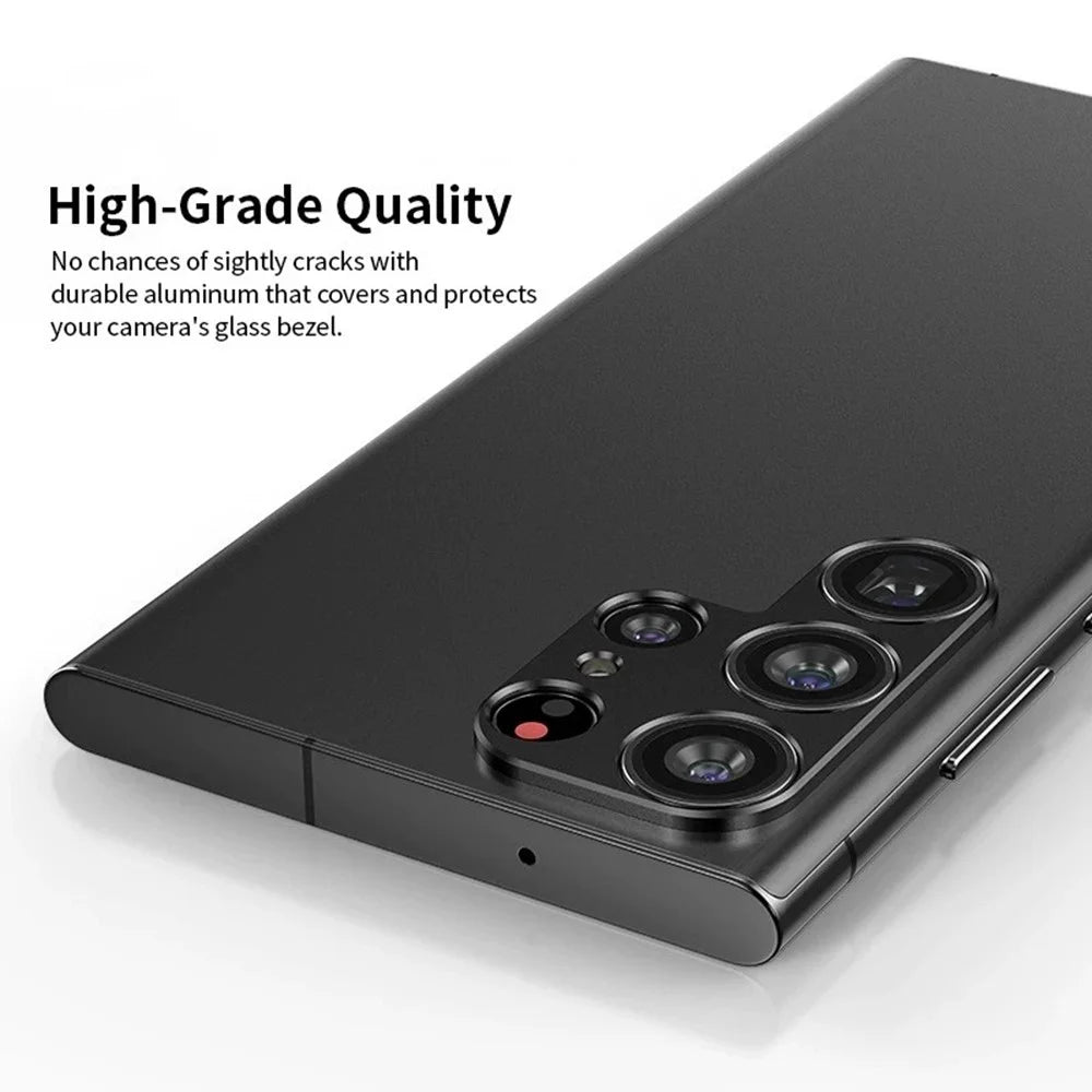 WANLONFENG LHJ Series For Samsung Galaxy S24 Ultra Metal Camera Lens Protector Integrated Lens Film - Black - 4