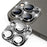 WANLONFENG For iPhone 14 Pro Max  /  14 Pro Camera Lens Protector Tempered Glass Lens Film with Metal Frame Rhinestone Decor - Black - 1