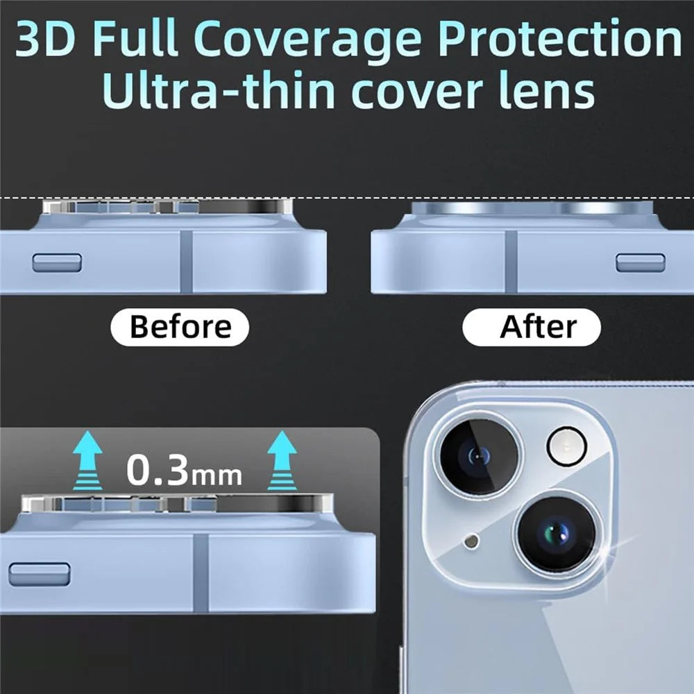 KALEBOL KLB-LPC001 For iPhone 13 / 13 mini One-Piece Phone Lens Film Clear Tempered Glass Lens Protector - 3