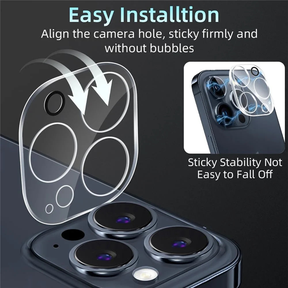KALEBOL KLB-LPC001 For iPhone 15 Pro / 15 Pro Max One-Piece Phone Lens Film Clear Tempered Glass Lens Protector - 3