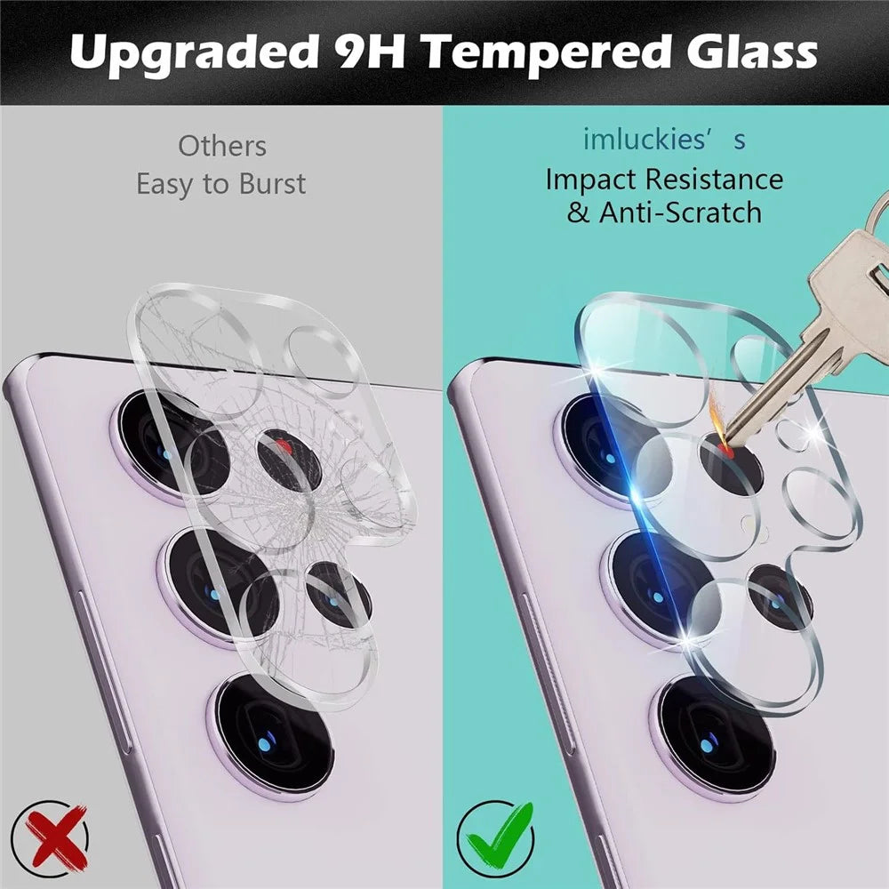 KALEBOL KLB-LPC001 For Samsung Galaxy S23 Ultra One-Piece Phone Lens Film Clear Tempered Glass Lens Protector - 3