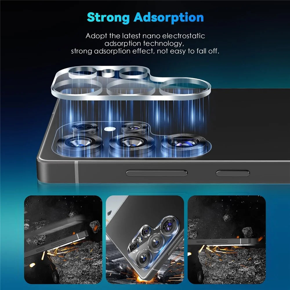 KALEBOL KLB-LPC001 For Samsung Galaxy S25 Ultra One-Piece Phone Lens Film Clear Tempered Glass Lens Protector - 3