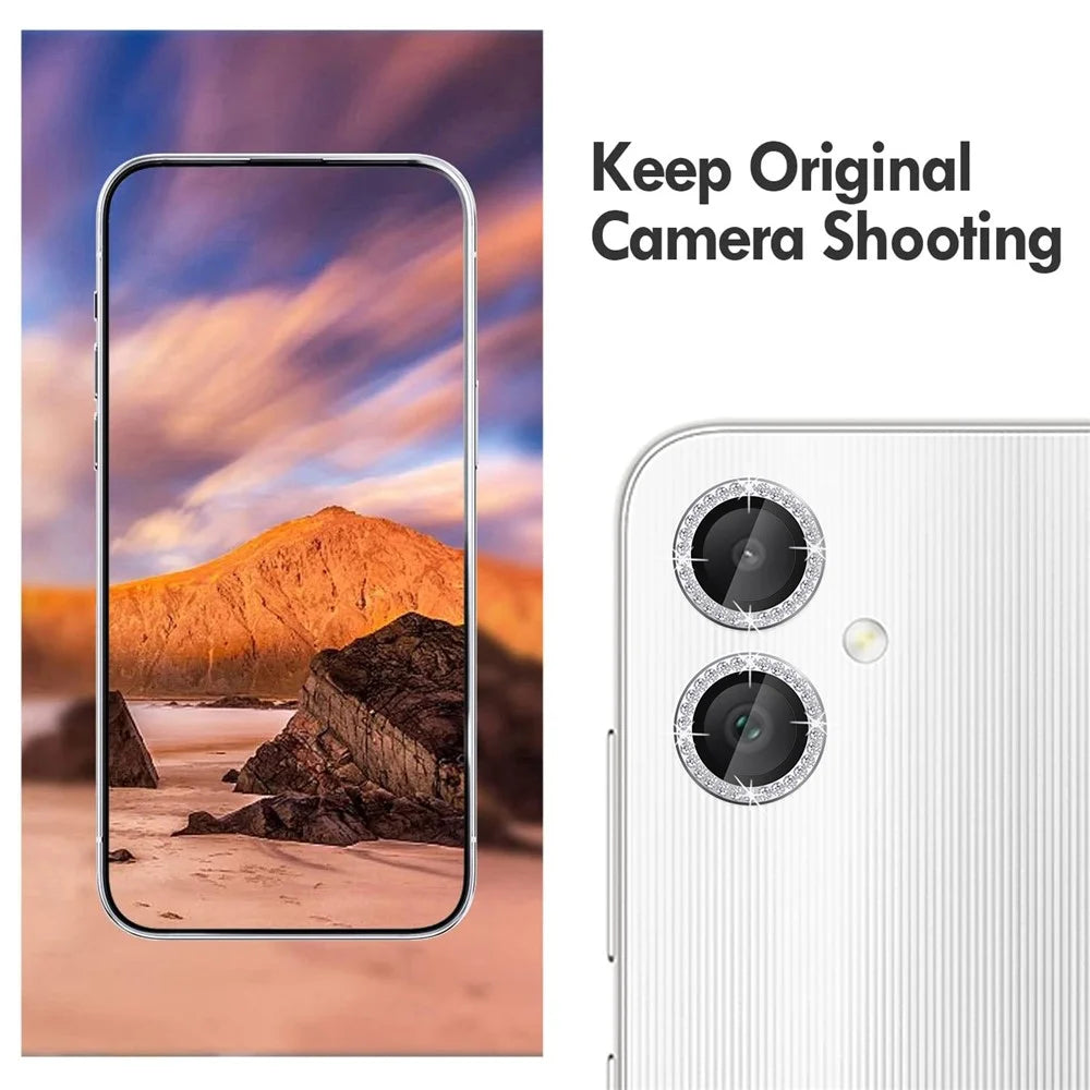 KALEBOL KLB-LPC003 For Samsung Galaxy A05 4G Camera Lens Protector Diamond Ring Design Tempered Glass Lens Film - Silver - 3