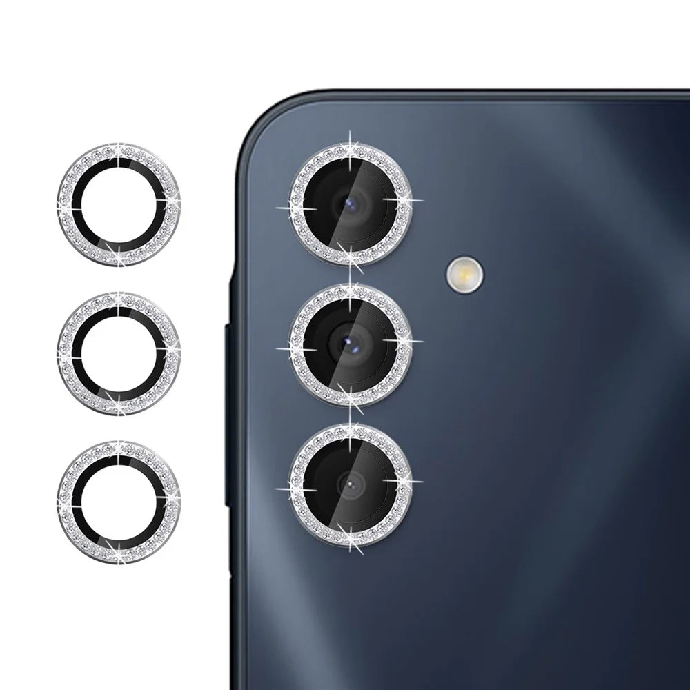 KALEBOL KLB-LPC003 For Samsung Galaxy A16 5G  /  4G Camera Lens Protector Diamond Ring Design Tempered Glass Lens Film - Silver - 1