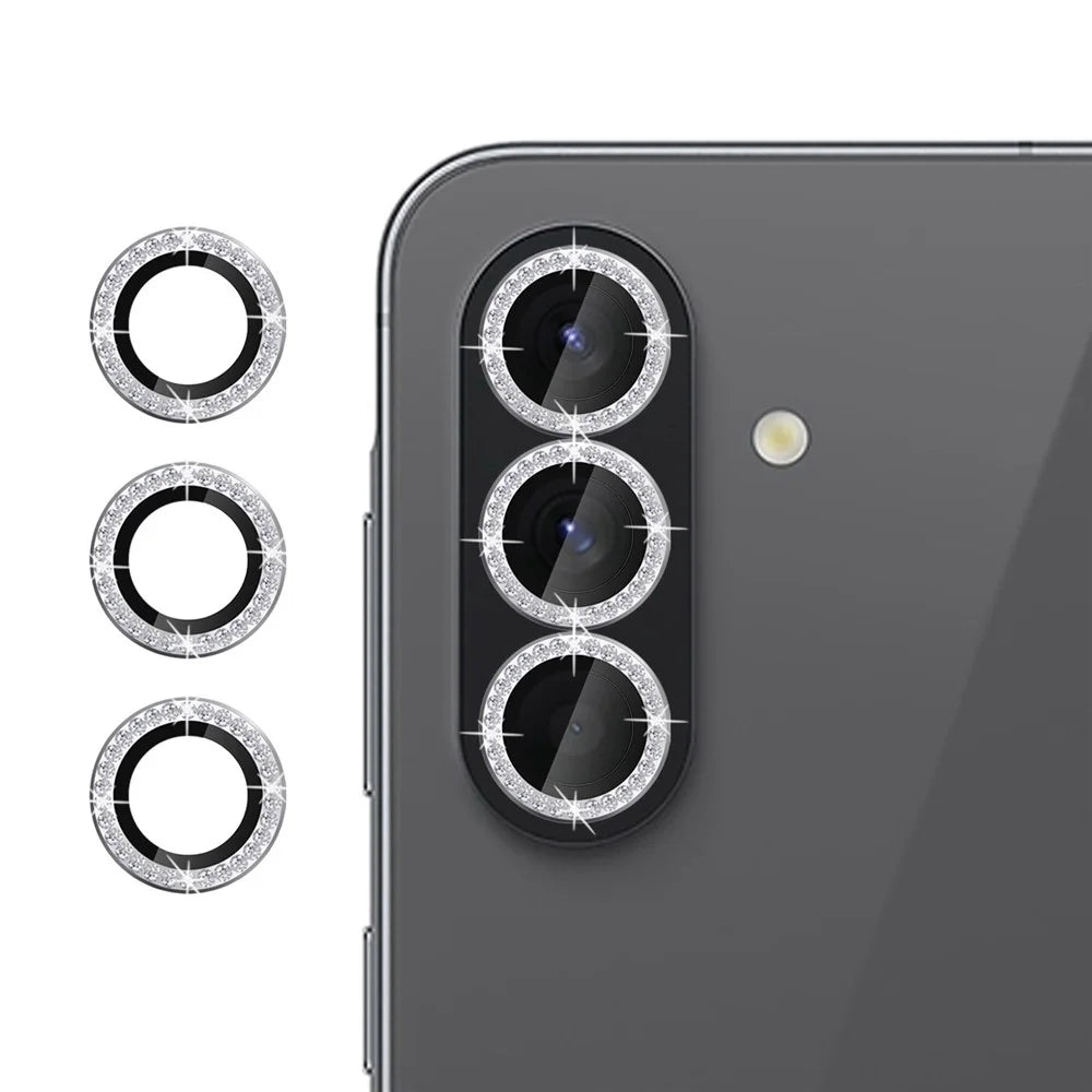 KALEBOL KLB-LPC003 For Samsung Galaxy A26 5G Camera Lens Protector Diamond Ring Design Tempered Glass Lens Film - Silver - 1