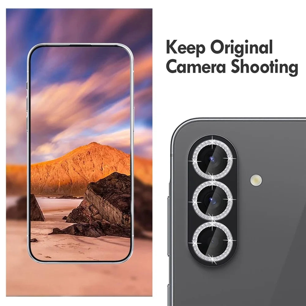 KALEBOL KLB-LPC003 For Samsung Galaxy A26 5G Camera Lens Protector Diamond Ring Design Tempered Glass Lens Film - Silver - 3