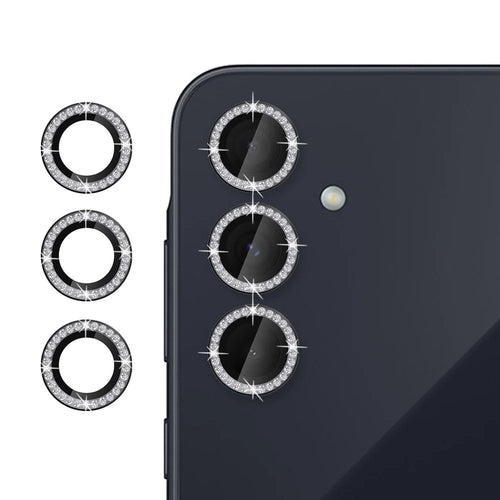 KALEBOL KLB-LPC003 For Samsung Galaxy A35 5G Camera Lens Protector Diamond Ring Design Tempered Glass Lens Film - Black - 1