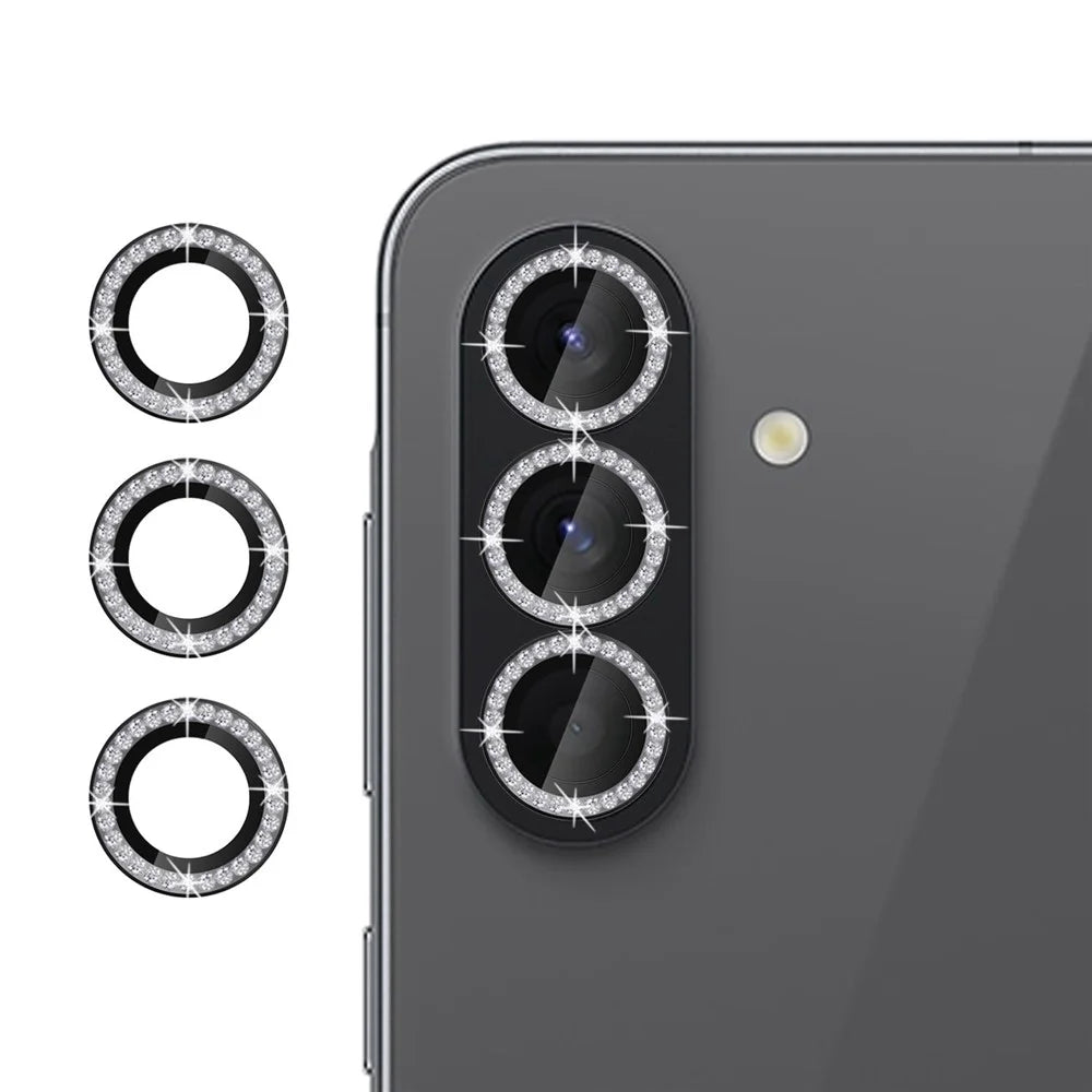 KALEBOL KLB-LPC003 For Samsung Galaxy A56 5G Camera Lens Protector Diamond Ring Design Tempered Glass Lens Film - Black - 1