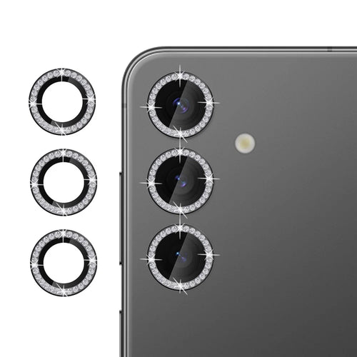 KALEBOL KLB-LPC003 For Samsung Galaxy S23 FE Camera Lens Protector Diamond Ring Design Tempered Glass Lens Film - Black - 1