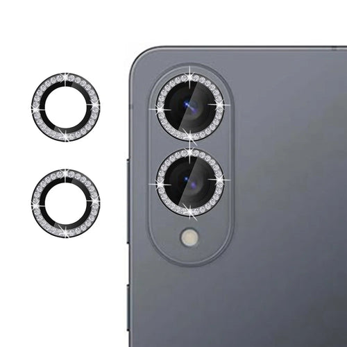 KALEBOL KLB-LPC003 For Samsung Galaxy S25 Edge Camera Lens Protector Diamond Ring Design Tempered Glass Lens Film - Black - 1