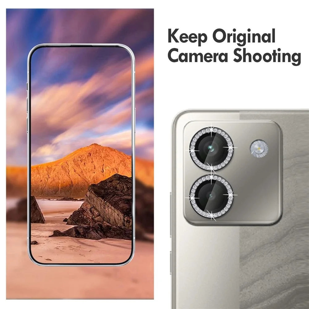 KALEBOL KLB-LPC003 For Samsung Galaxy S25 Edge Camera Lens Protector Diamond Ring Design Tempered Glass Lens Film - Black - 3