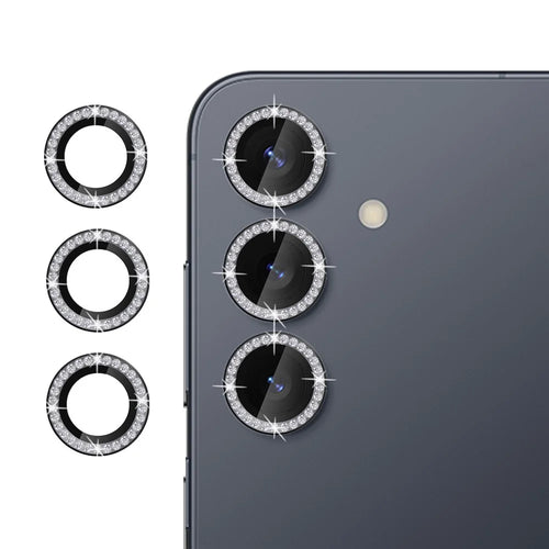 KALEBOL KLB-LPC003 For Samsung Galaxy S25+ Camera Lens Protector Diamond Ring Design Tempered Glass Lens Film - Black - 1