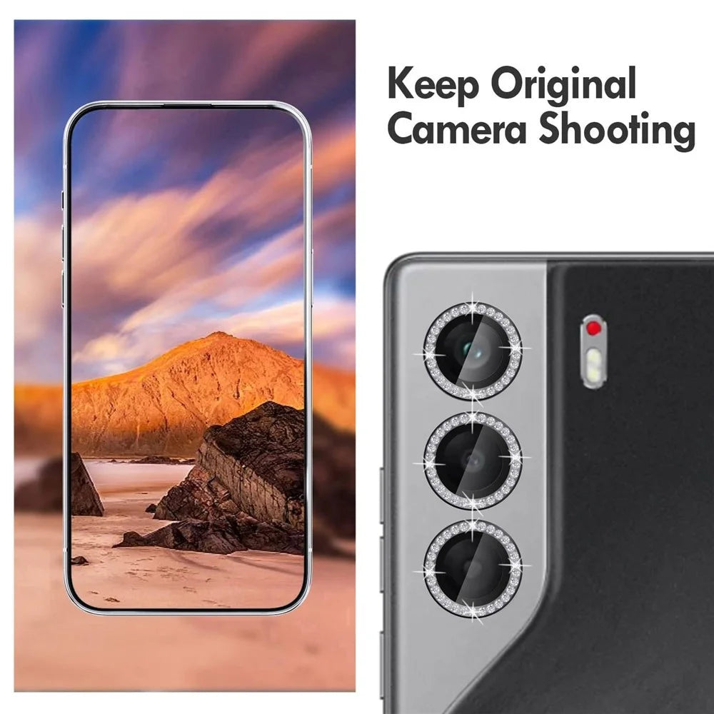 KALEBOL KLB-LPC003 For TECNO Camon 40 Pro 4G Camera Lens Protector Diamond Ring Design Tempered Glass Lens Film - Silver - 3