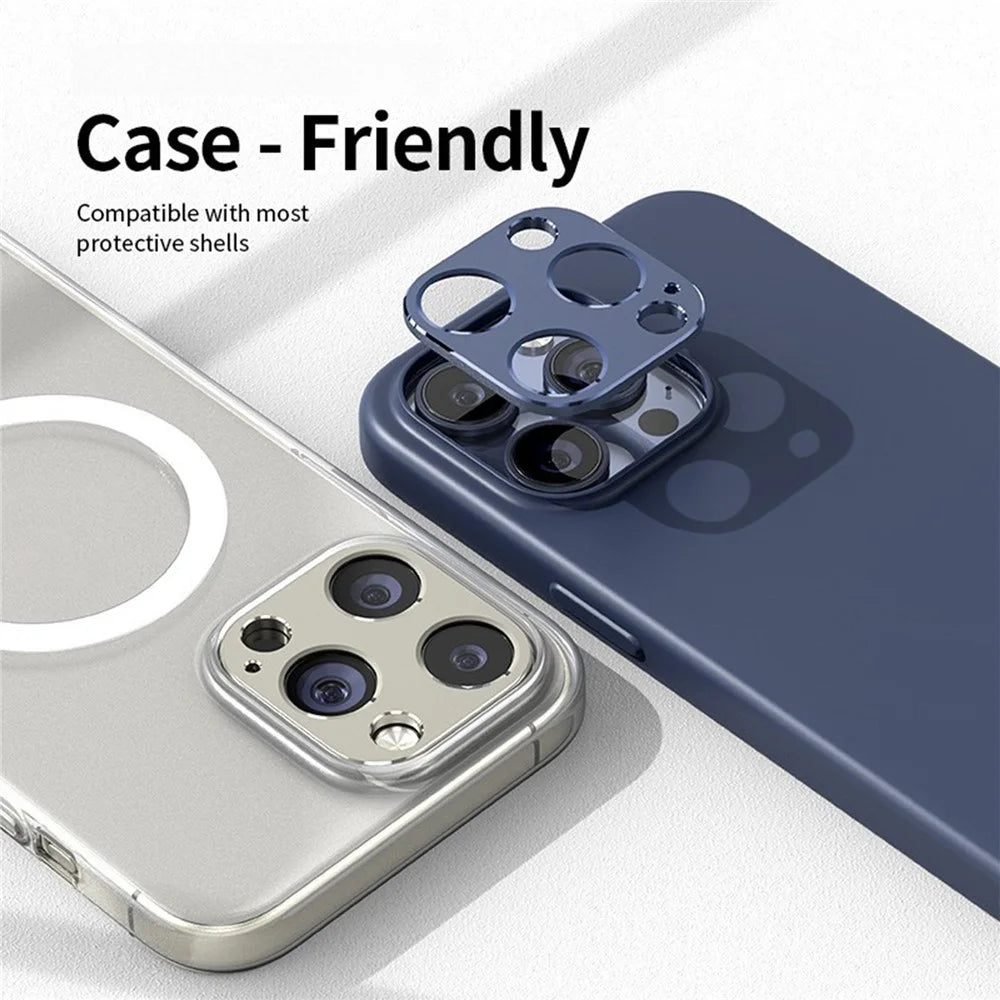 KALEBOL KLB-LPC005 For iPhone 16 Pro Max  /  16 Pro Hollow Lens Protector Aluminum Alloy Phone Camera Bezel Cover - Black - 5