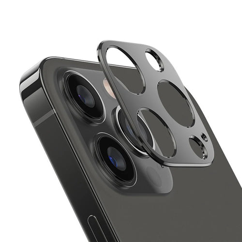 KALEBOL KLB-LPC005 For iPhone 13 Pro Max  /  13 Pro Hollow Lens Protector Aluminum Alloy Phone Camera Bezel Cover - Black - 1
