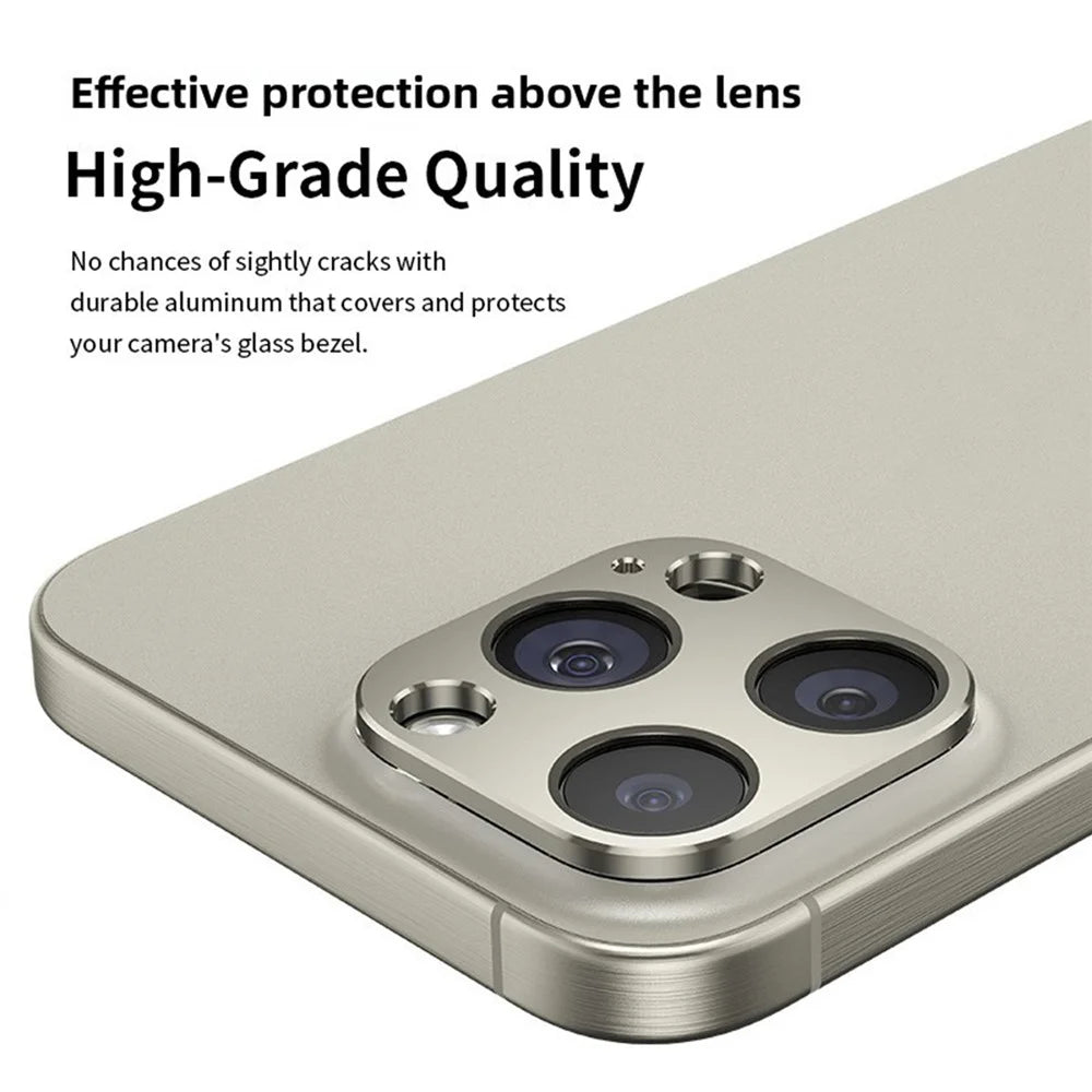 KALEBOL KLB-LPC005 For iPhone 13 Pro Max  /  13 Pro Hollow Lens Protector Aluminum Alloy Phone Camera Bezel Cover - Black - 4