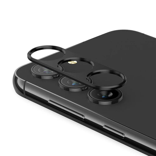 KALEBOL KLB-LPC005 For Samsung Galaxy S24 Hollow Lens Protector Aluminum Alloy Phone Camera Bezel Cover - Black - 1