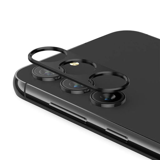 KALEBOL KLB-LPC005 For Samsung Galaxy S24 Hollow Lens Protector Aluminum Alloy Phone Camera Bezel Cover - Black - 1