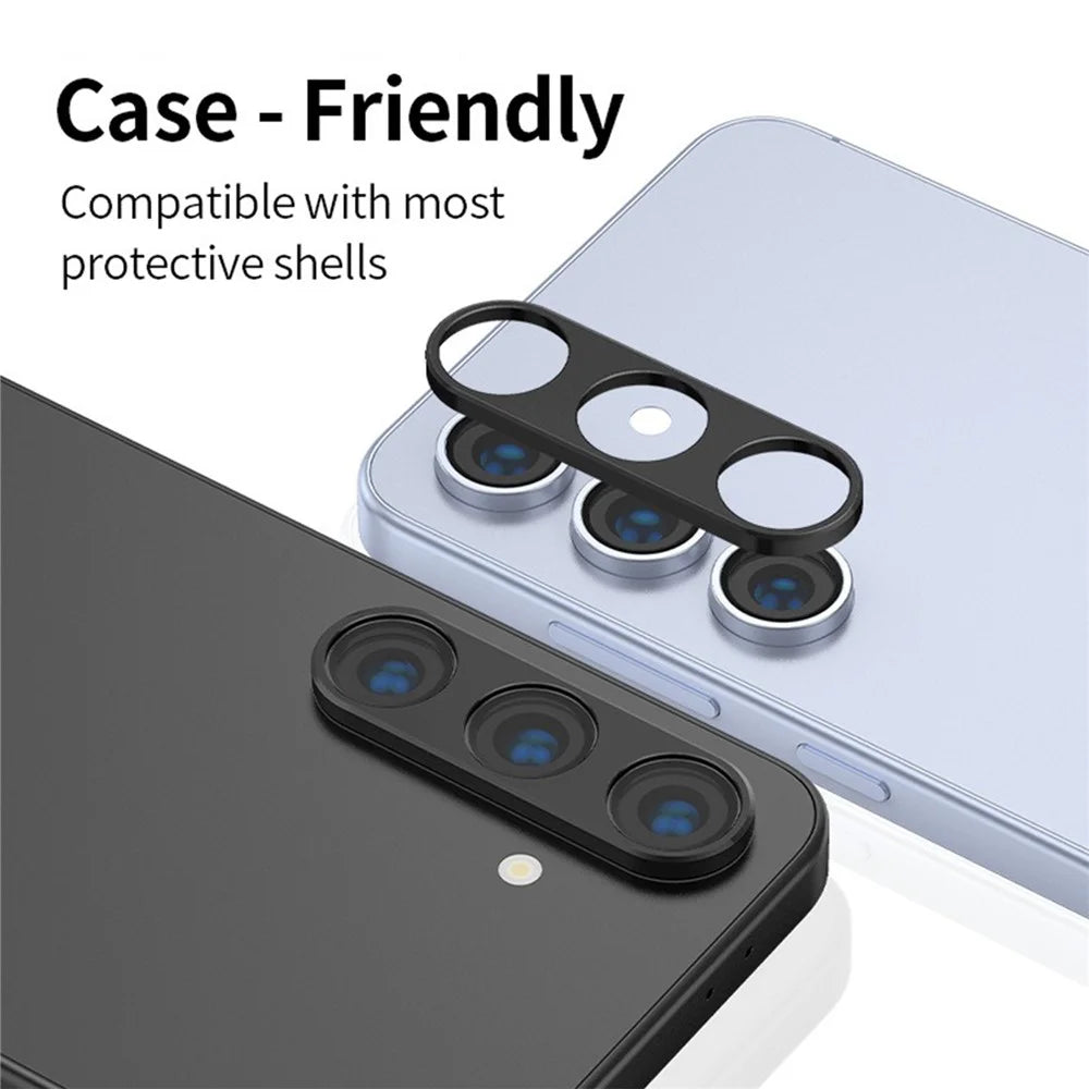 KALEBOL KLB-LPC005 For Samsung Galaxy S24 Hollow Lens Protector Aluminum Alloy Phone Camera Bezel Cover - Black - 4