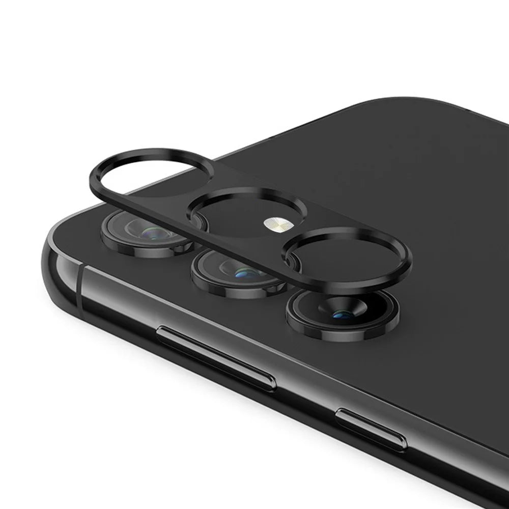 KALEBOL KLB-LPC005 For Samsung Galaxy S24+ Hollow Lens Protector Aluminum Alloy Phone Camera Bezel Cover - Black - 1