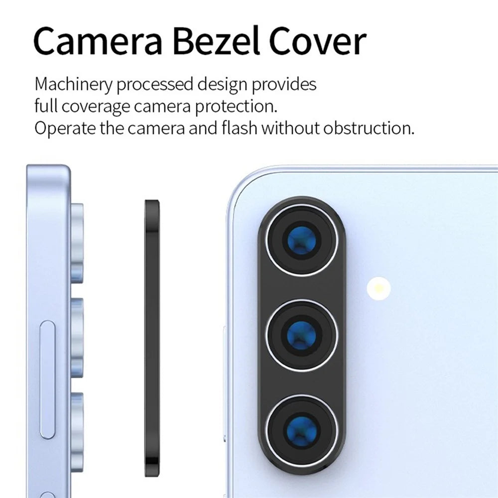 KALEBOL KLB-LPC005 For Samsung Galaxy S24+ Hollow Lens Protector Aluminum Alloy Phone Camera Bezel Cover - Black - 5