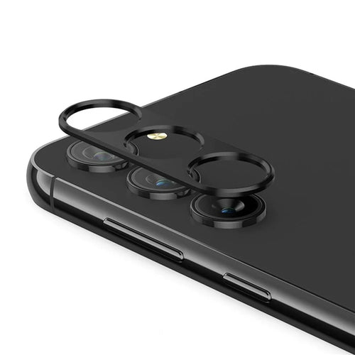 KALEBOL KLB-LPC005 For Samsung Galaxy S23 Hollow Lens Protector Aluminum Alloy Phone Camera Bezel Cover - Black - 1