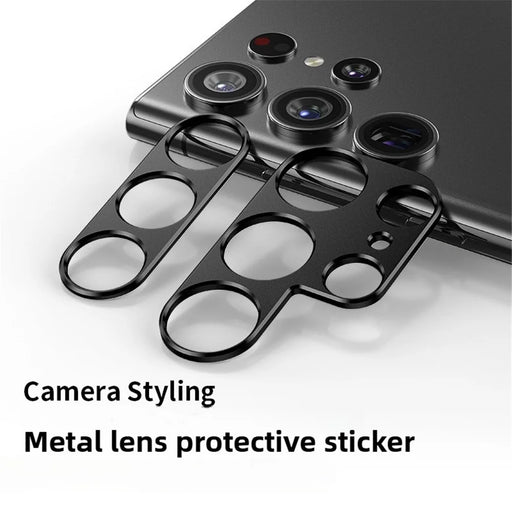 KALEBOL KLB-LPC005 For Samsung Galaxy S24 Ultra Hollow Lens Protector Aluminum Alloy Phone Camera Bezel Cover - Black - 2