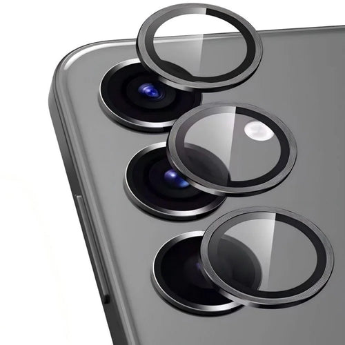 WANLONFENG For Samsung Galaxy S24+ Camera Lens Protector  Metal CD Texture Tempered Glass Lens Film - Black - 1