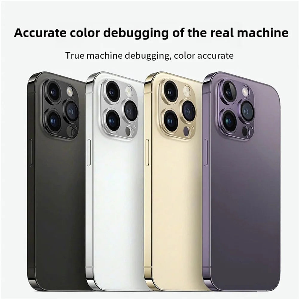 KALEBOL KLB-LPC004 For iPhone 14 Pro / 14 Pro Max Integrated Phone Lens Protector Full Coverage Aluminum Alloy + Tempered Glass Film - Dark Purple - 5