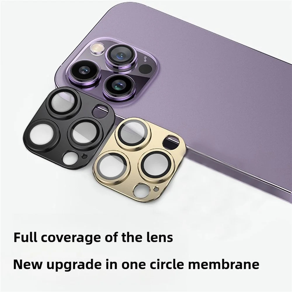 KALEBOL KLB-LPC004 For iPhone 16 Pro / 16 Pro Max Integrated Phone Lens Protector Full Coverage Aluminum Alloy + Tempered Glass Film - Black - 2