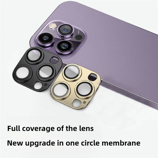 KALEBOL KLB-LPC004 For iPhone 16 Pro / 16 Pro Max Integrated Phone Lens Protector Full Coverage Aluminum Alloy + Tempered Glass Film - Black - 2