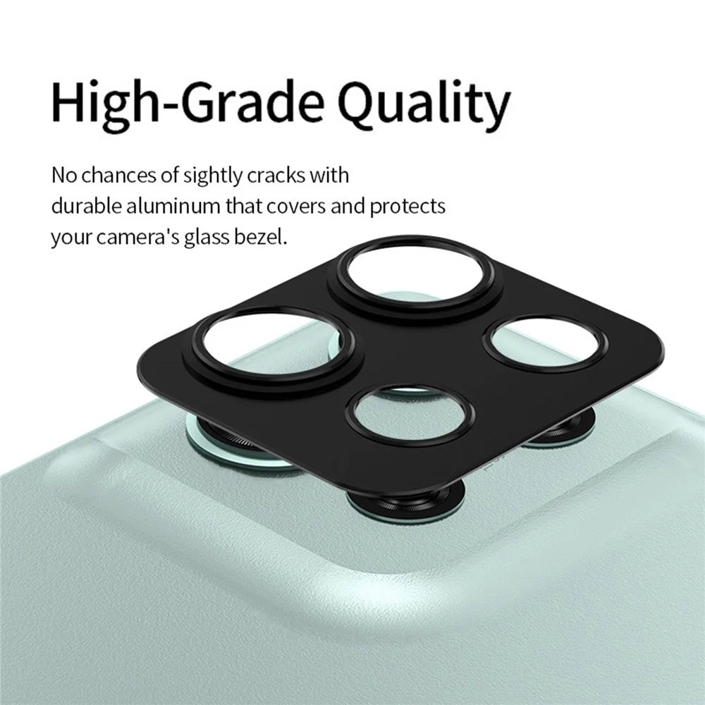 KALEBOL KLB-LPC005 For Motorola Moto G75 5G Hollow Lens Protector Aluminum Alloy Phone Camera Bezel Cover - 4