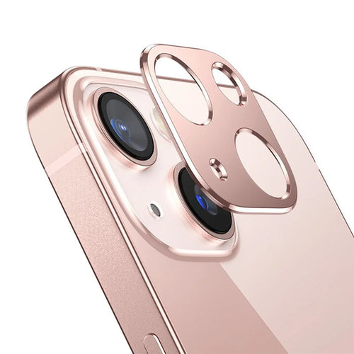 KALEBOL KLB-LPC005 For iPhone 13 / 13 mini Hollow Lens Protector Aluminum Alloy Phone Camera Bezel Cover - Pink - 1