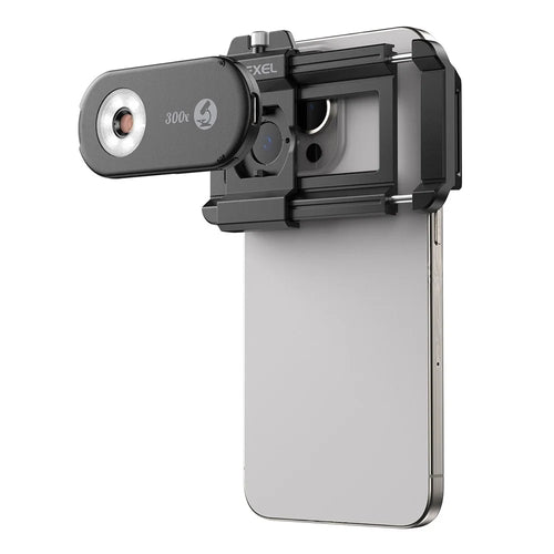 APEXEL APL-MS300 300X Microscope Phone Lens Attachments Clip-On Magnifier with Tri-Color LED Lighting - 1