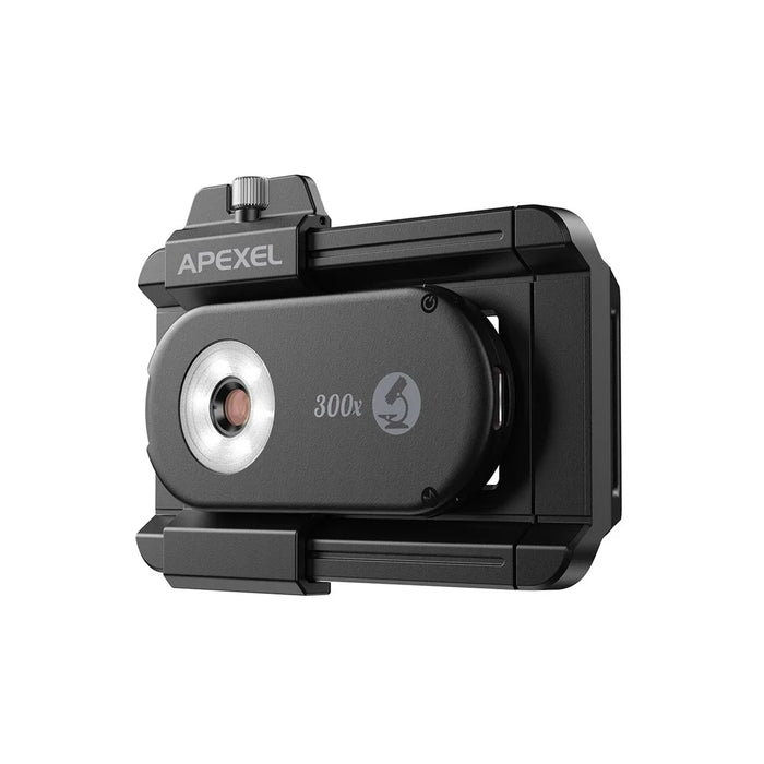 APEXEL APL-MS300 300X Microscope Phone Lens Attachments Clip-On Magnifier with Tri-Color LED Lighting - 2