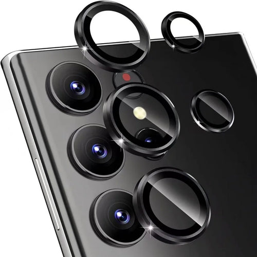 WANLONFENG For Samsung Galaxy S26 Ultra Camera Lens Protector  Metal CD Texture Tempered Glass Lens Film - Black - 1