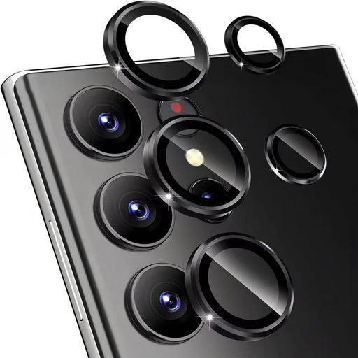 WANLONFENG For Samsung Galaxy S26 Ultra Camera Lens Protector  Metal CD Texture Tempered Glass Lens Film - Black - 1