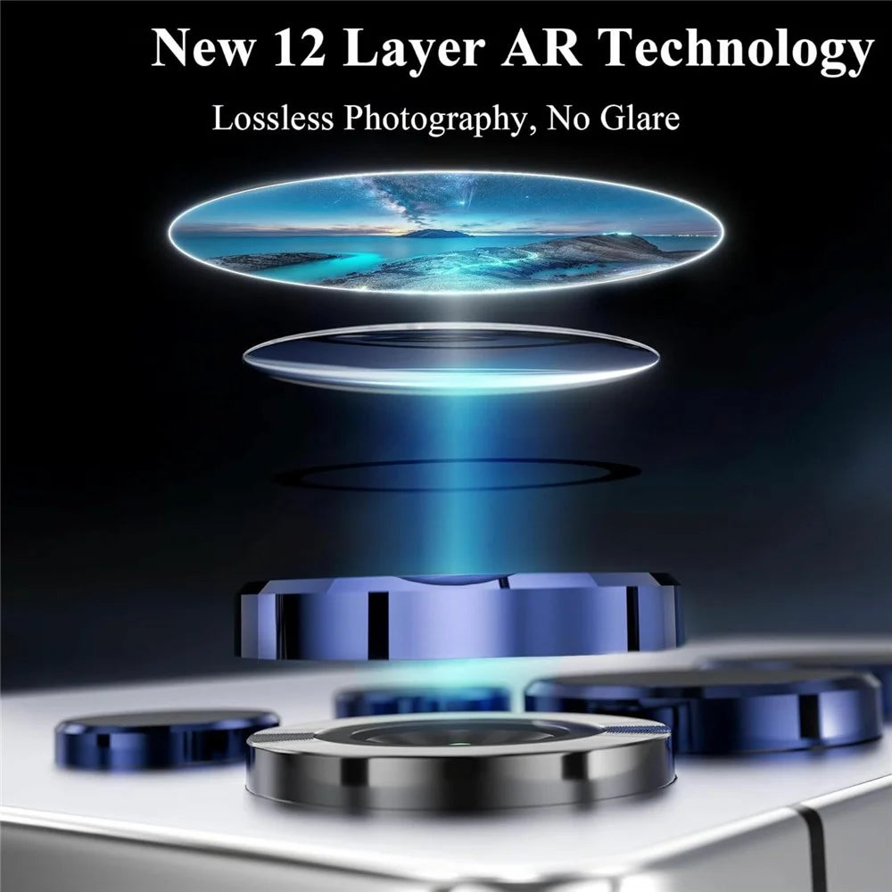 For iPhone 17 Pro Max Camera Lens Protector Ultra Thin CD Vein Tempered Glass Lens Film - Silver - 3