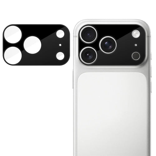 For iPhone 17 Pro Max Full Cover Camera Lens Protector Silk Print HD Anti Fingerprint AR Tempered Glass Lens Film - Black - 1