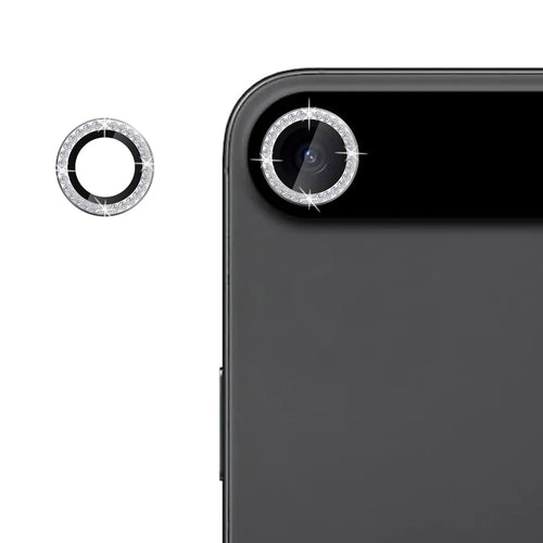 For iPhone Air Camera Lens Protector Artificial Diamond Ring Tempered Glass Lens Film - Silver - 1
