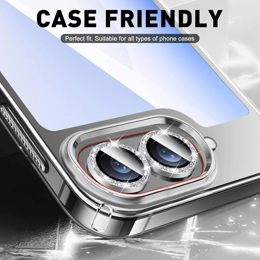 For Samsung Galaxy Z Flip7 5G Camera Lens Protector Artificial Diamond Ring Tempered Glass Lens Film - Silver - 3