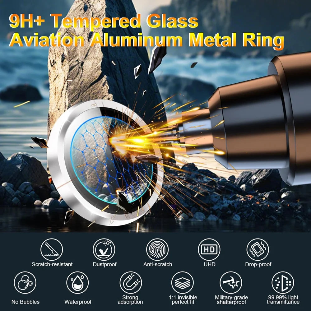 For Honor Power2 5G Camera Lens Protector Ultra Thin CD Vein HD 9H Tempered Glass Lens Film - Silver - 2