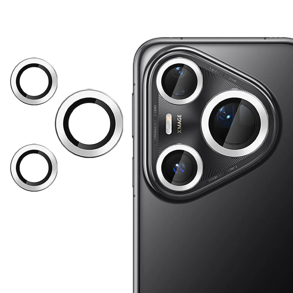 For Huawei Pura 80 Ultra Camera Lens Protector Ultra Thin CD Vein HD 9H Tempered Glass Lens Film - Silver - 1