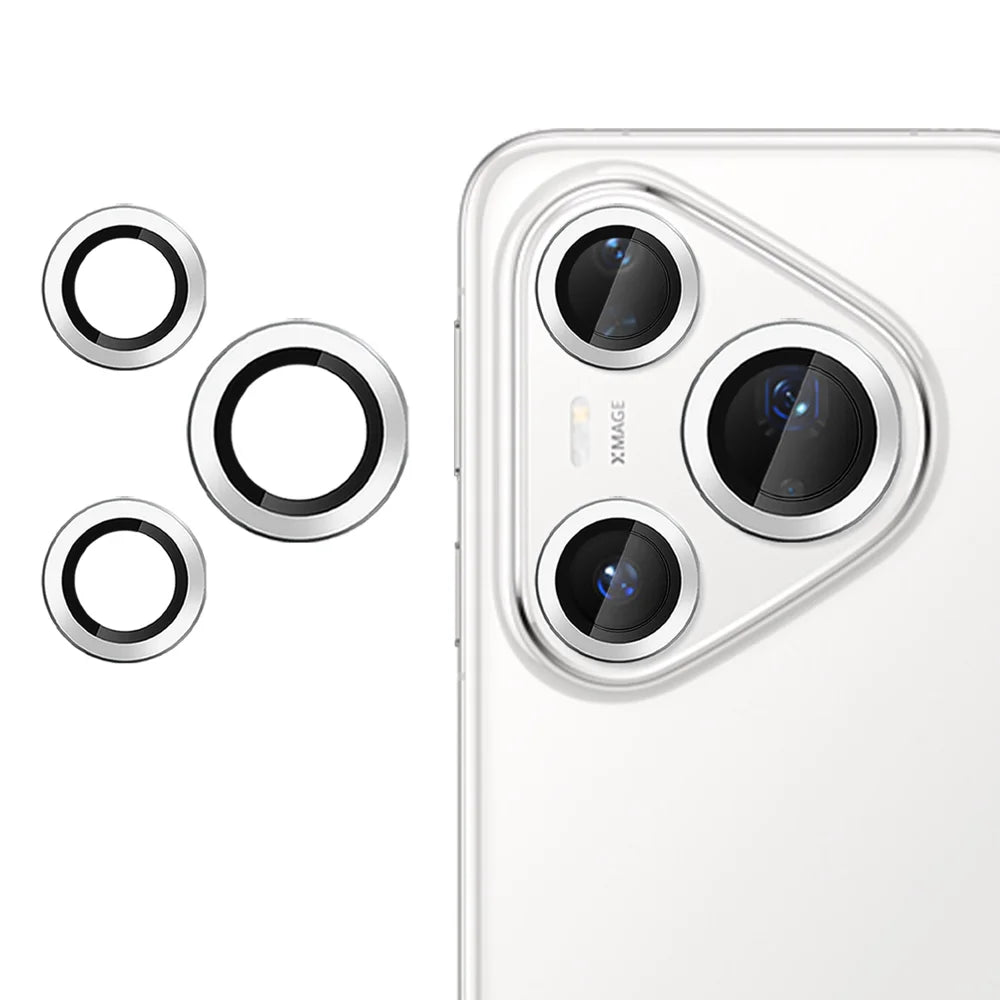 For Huawei Pura 80 Pro+ / Huawei Pura 80 Pro Camera Lens Protector Ultra Thin CD Vein HD 9H Tempered Glass Lens Film - Silver - 1