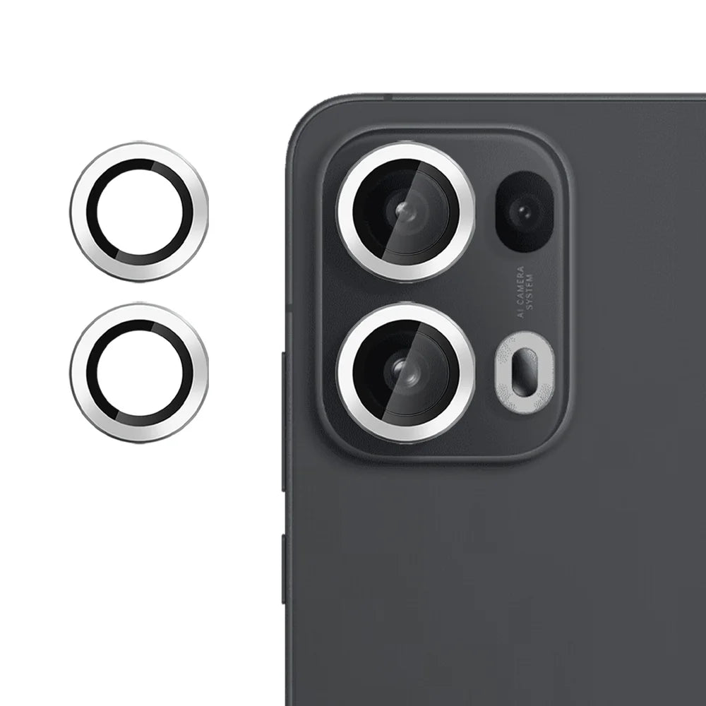 For Oppo Reno13 Pro 5G Camera Lens Protector Ultra Thin CD Vein HD 9H Tempered Glass Lens Film - Silver - 1